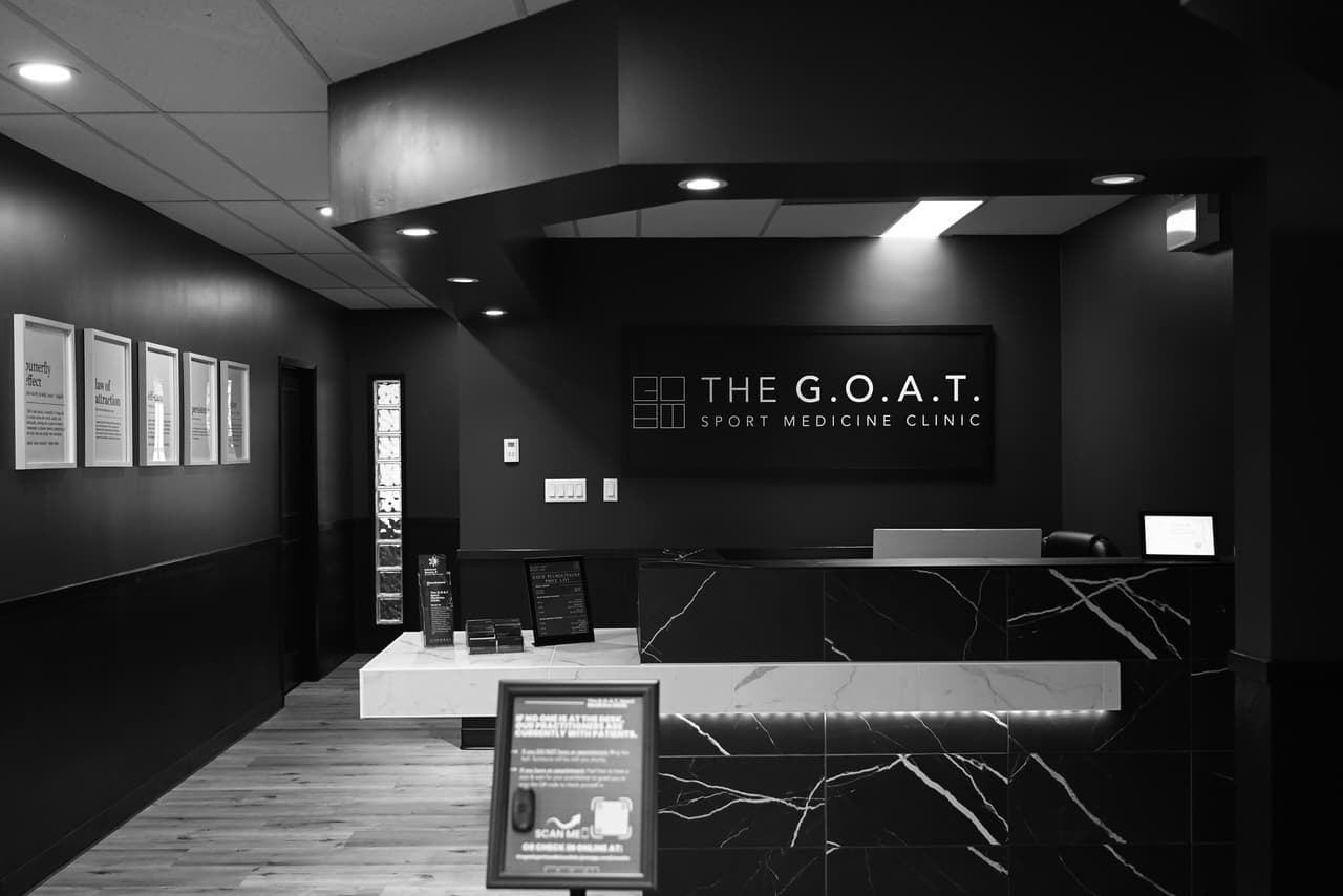 The G.O.A.T. Sport Medicine Clinic reception desk